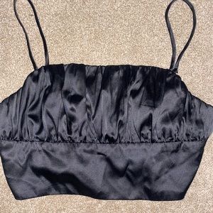 Brand. Ew with tags, Forever 21, silk, black crop top.